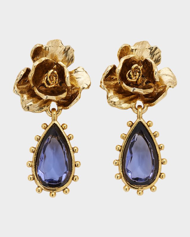 Crystal Petal Rose Earrings